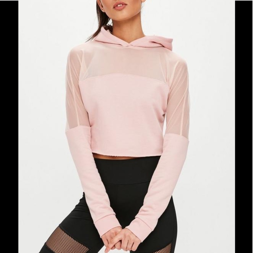 active pink mesh panel hoodie WORN ONCE